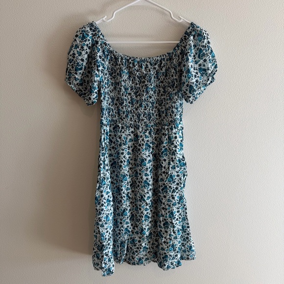 Kenny Flowers Sonoma Blue and White Floral Off-Shoulder Mini Dress - Picture 7 of 9
